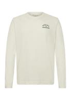 Organic Cotton Long Sleeved T-Shirt Tops T-shirts Long-sleeved Cream K...