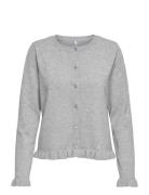 Onlcinderel Ls Frill Cardigan Ex Knt Tops Knitwear Cardigans Grey ONLY