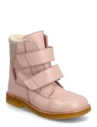 Boots - Flat - With Velcro Talvikengät Tarroilla Pink ANGULUS