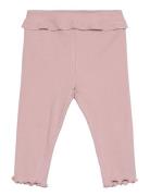 Cotton Ribbed Leggings Bottoms Leggings Pink Mango