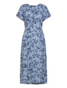 Isla Lizzie Crepe S/S V Nk Dre Polvipituinen Mekko Blue French Connect...