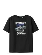 Nkmalon F&F Ss Nreg Top Box Bfu Tops T-shirts Short-sleeved Black Name...