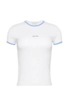 Ss Color Block Cotton Rib Baby T Tops T-shirts & Tops Short-sleeved Wh...