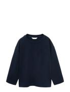 Pocket Cotton T-Shirt Tops T-shirts Long-sleeved T-shirts Navy Mango