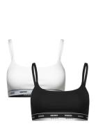Twin Bralette Stripe Lingerie Bras & Tops Soft Bras Bralette White HUG...