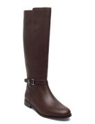 Brooke Ii Calfskin Tall Boot Korkeavartiset Saapikkaat Brown Lauren Ra...