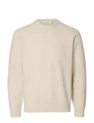 Slhrai Ls Knit Crew Neck Noos Tops Knitwear Round Necks Cream Selected