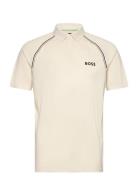 Patteo Toc Tops Polos Short-sleeved Cream BOSS