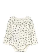 Floral Ribbed Body Bodies Long-sleeved Cream Mango