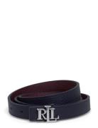Logo Reversible Leather Skinny Belt Vyö Black Lauren Ralph Lauren