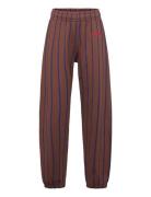 Vertical Stripe Aop Sweatpants Bottoms Sweatpants Brown Mini Rodini