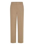 Msaya Mid Waist Pant Bottoms Trousers Straight Leg Beige Minus