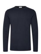 Basic O-Neck Tee L/S Tops T-shirts Long-sleeved Navy Lindbergh