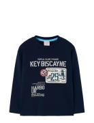 Knit T-Shirt Tops T-shirts Long-sleeved T-shirts Navy Boboli