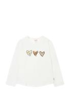 Stretch Knit T-Shirt Tops T-shirts Long-sleeved T-shirts Cream Boboli