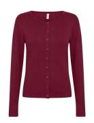 Sc-Dollie Tops Knitwear Cardigans Burgundy Soyaconcept