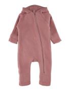 Wool Baby Suit W Ears Jumpsuit Haalari Pink Mikk-line