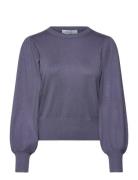 Msliva Long Sleeve Pullover Tops Knitwear Jumpers Purple Minus