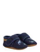 Wool Slippers W. Embroidery Aamutossut Sisäkengät Navy En Fant