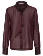 Gzlynne Shirt Tops Blouses Long-sleeved Burgundy Gestuz