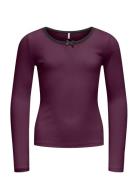 Kogsofia L/S Bow Top Jrs Tops T-shirts Long-sleeved T-shirts Purple Ki...