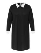 Caralba L/S Mix Abk Dress Jrs Lyhyt Mekko Black ONLY Carmakoma