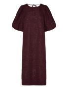 N-Pastis Long Dress Polvipituinen Mekko Burgundy Noella
