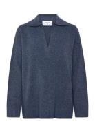 Cc Heart Emerie Polo Sweater Tops Knitwear Jumpers Blue Coster Copenha...