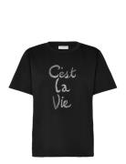 Fqmalak-Tee Tops T-shirts & Tops Short-sleeved Black FREE/QUENT