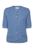 Msfilucca Knit Cardigan Tops Knitwear Cardigans Blue Minus