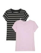 2-Pack Stripe Slim Ss T-Shirt Tops T-shirts Short-sleeved Black Calvin...