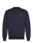Crew Neck Sweatshirt Tops Sweat-shirts & Hoodies Sweat-shirts Navy Fre...