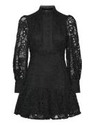 Remy Embroidered Mini Dress Lyhyt Mekko Black Bardot