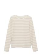 Basic Striped T-Shirt Tops T-shirts Long-sleeved T-shirts Cream Mango