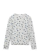 Floral-Print T-Shirt Tops T-shirts Long-sleeved T-shirts Grey Mango