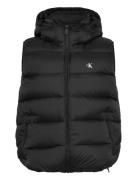 Svls Nylon Zip Off Hood Down Puf Liivi Black Calvin Klein Jeans