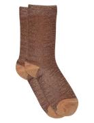 Ulla Glitter Socks Lingerie Socks Regular Socks Brown Mp Denmark