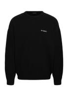 Logo Relaxed Knit Sweater Tops Knitwear Round Necks Black HAN Kjøbenha...
