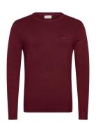 Ecovero L/S O-Neck Knit Tops Knitwear Round Necks Burgundy Lindbergh