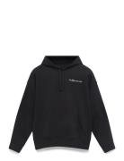 Relaxed Fit Logo Fleece Hoodie Tops Sweat-shirts & Hoodies Hoodies Bla...