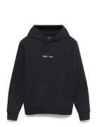Logo Double-Knit Hoodie Tops Sweat-shirts & Hoodies Hoodies Black Polo...