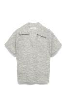 Slflulu Ss Knit Polo Tops Knitwear Jumpers Grey Selected