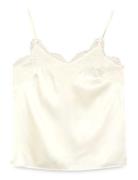 Rwjade Silk Strap Lace Top Tops Blouses Sleeveless Cream Rosemunde