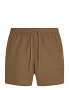 Medium Drawstring Uimashortsit Brown Calvin Klein