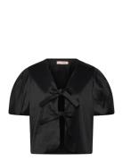 Christa Bow Jacket Tops T-shirts & Tops Short-sleeved Black A-View