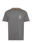 Te_Structure Tops T-shirts Short-sleeved Grey BOSS