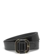 Slide-Buckle Croc-Embossed Leather Belt Vyö Black Lauren Ralph Lauren