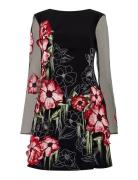 Astrida Darcy Crepe Dress Polvipituinen Mekko Black French Connection