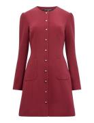 Celie Button Through Dress Polvipituinen Mekko Burgundy French Connect...