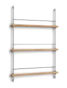 Box Set, Magazine Shelving Ms.115.1, Oak Shelves, Stainless Steel Legs...